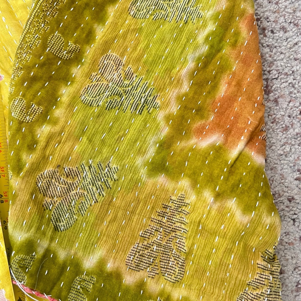 Vintage Kantha Quilt Throw Blanket  80x 47”‎ | Double Sided | Soft Cotton - Picture 8 of 12